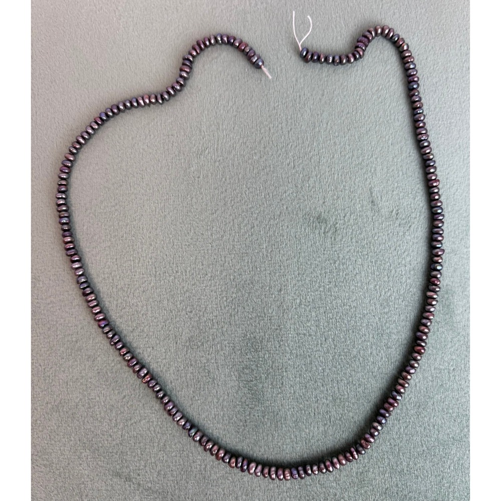 Natural Black Freshwater Pearl Loose Strand Iridescent Purple Potato Beads P194